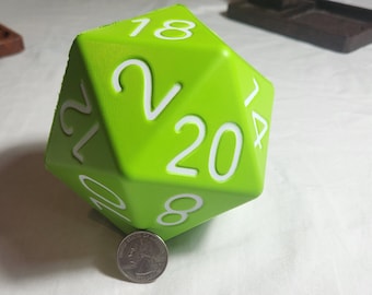 Green Single 4" Foam D20 Zucati B.F.D. (Big Foam Dice) Polyhedral Die