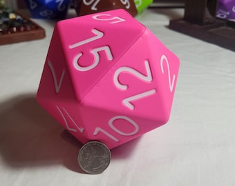 Pink Single 4" Foam D20 Zucati B.F.D. (Big Foam Dice) Polyhedral Die
