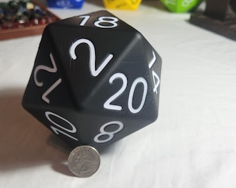 Black Single 4" Foam D20 Zucati B.F.D. (Big Foam Dice) Polyhedral Die
