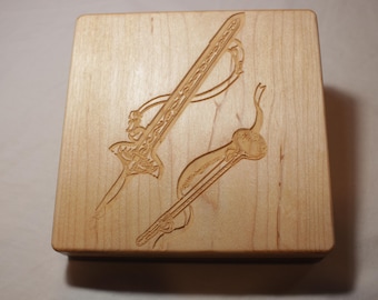 Zucati Dice Base Player Core V1 Original Standard (Case - Vault - Holder) in Cherry and White Maple with Engraving