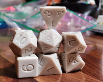Seattle Grey - Perfect Plastic™ Standard Polyhedral Dice Set - Raw