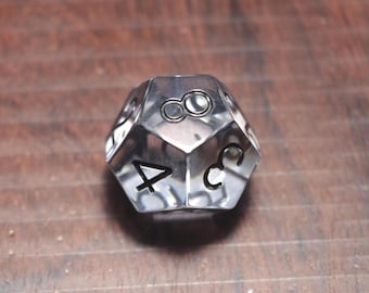 Single Die (You Pick) ZUCATI V4  Perfect Plastic™ Polycarbonate Polyhedral Dice SINGLES - Black Ink / White Ink