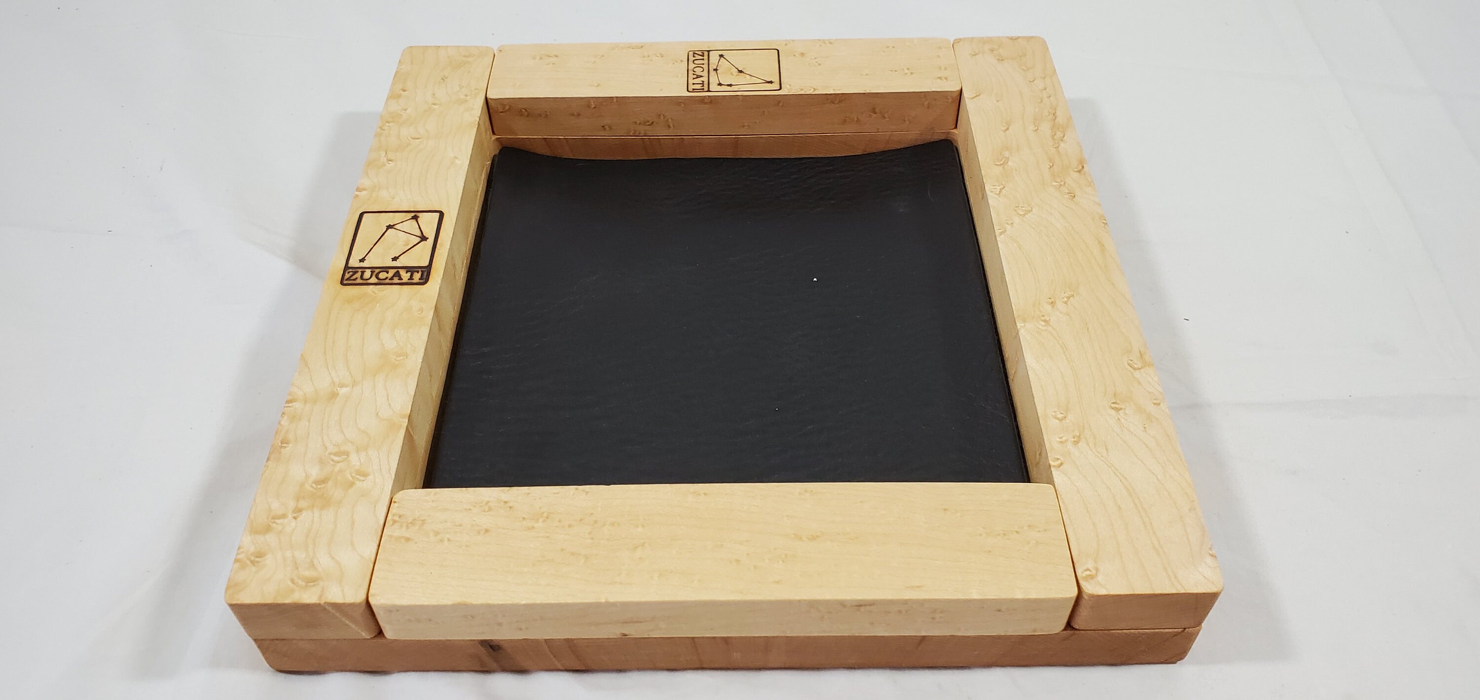 Dice Base 2 Dice Tray and storage system Birdseye Maple Hardwood