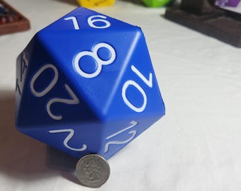 Blue Single 4" Foam D20 Zucati B.F.D. (Big Foam Dice) Polyhedral Die
