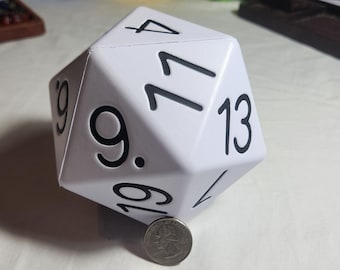 White Single 4" Foam D20 Zucati B.F.D. (Big Foam Dice) Polyhedral Die