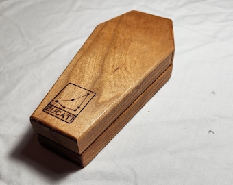 New! Zucati Dice Base Coffin Case in Cherry Wood
