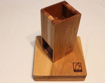 Zucati FLUME 3 Dice Tower, Rolling Tray, and Dice Organizer - Cherry