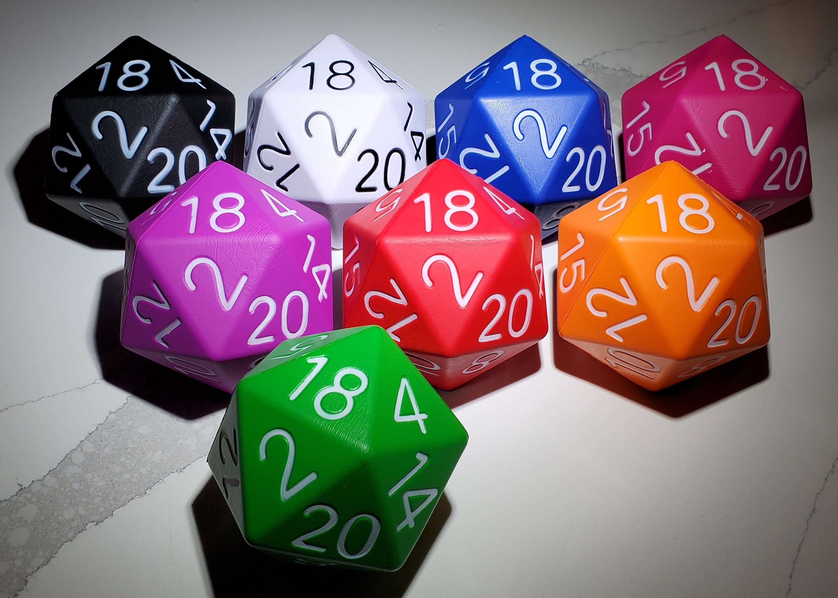 D4 - Acrylic Assorted Digit 4 Sided Dice x2 - Bigger Worlds Games