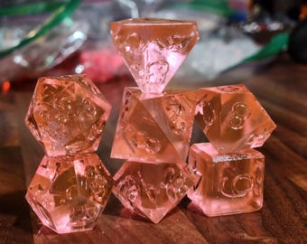 Soft Petal Pink - Perfect Plastic™ Translucent Polyhedral Dice Set - Raw