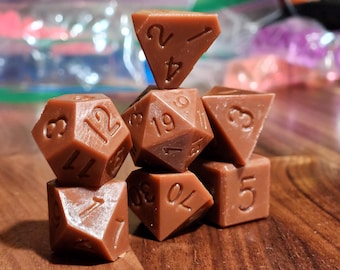 Mud Brown - Perfect Plastic™ Standard Polyhedral Dice Set - Raw