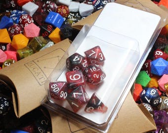 Perfect Plastic™ Celestial Polyhedral Dice Set - Raspberry Nebula - Polished