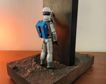 Slate Monolith Art Piece: Stained Hickory Base, Super7 Figures