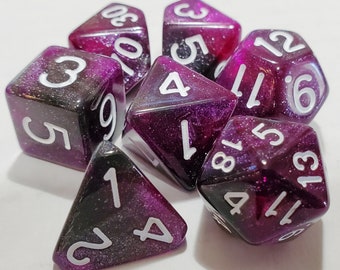 Perfect Plastic™ Celestial Polyhedral Dice Set - Nebula Purple - Polished