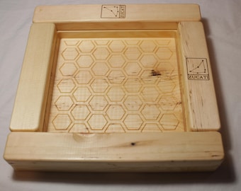 Dice  Base 2: Dice Tray and storage system - Pine with dual engraving