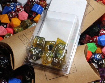 Perfect Plastic™ Celestial Polyhedral Dice Set - Yellow Sundog - Polished
