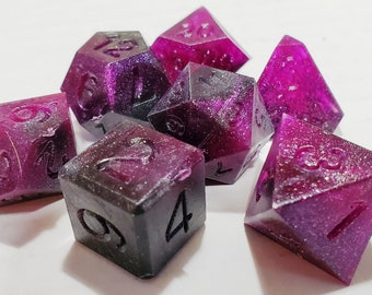 Perfect Plastic™ Celestial Polyhedral Dice Set - Nebula Purple - Raw