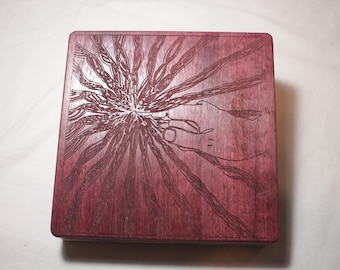 Zucati Dice Base Player Core V1 Original Standard (Case - Vault - Holder) in Poplar and Purple Heart with Engraving