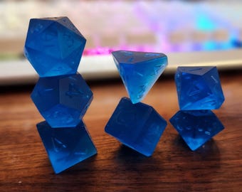Perfect Polish™ (Matte) - Paradise Blue - Perfect Plastic™ Translucent Polyhedral Dice Set