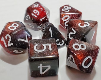 Perfect Plastic™ Celestial Polyhedral Dice Set - Red Dwarf - Polished