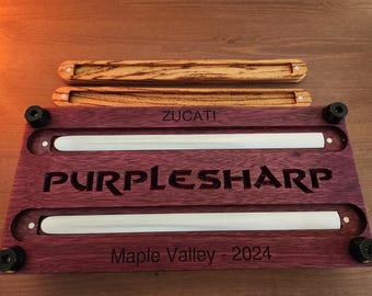 ZUCATI PurpleSharp Knife Sharpener Base - Purple Heart and Zebra Wood