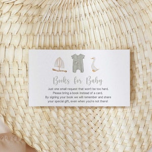 Livres pour carte bébé, Boho Baby Shower, Livres pour bébé imprimables, Boy Baby Shower, Téléchargement instantané - NK5