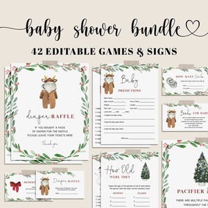 Christmas Baby Shower Games Bundle, Christmas Baby Games Bundle, Holiday Baby Shower Games EDITABLE, Instant Download - CH5