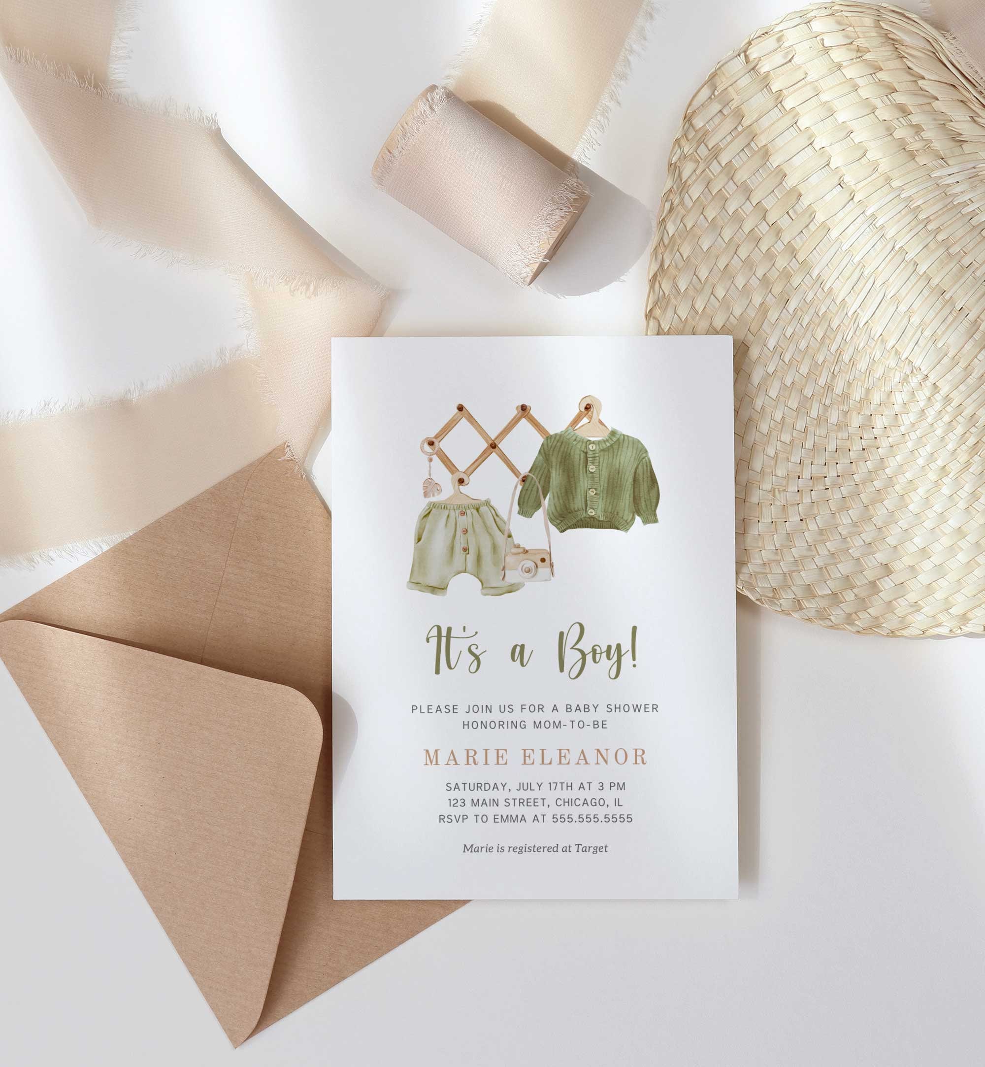 It's a Boy Baby Shower Invitation Template Baby Boy - Etsy