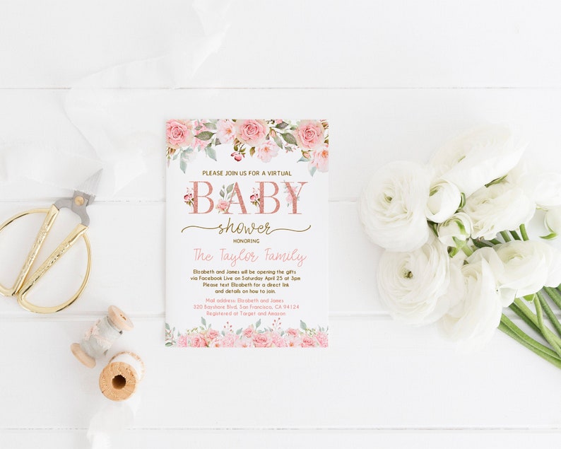 Virtual Baby Shower Invite Virtual Baby Shower Invitation Etsy