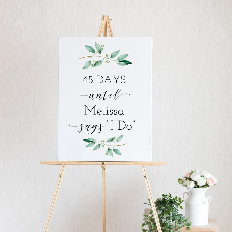 Wedding Countdown Sign Days Until I Do Sign Printable | Etsy