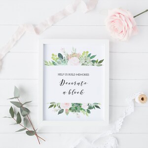 ブロックサインを飾る、多肉植物のベビーシャワーアクティビティ、ブロックサイン、ベビーシャワーの装飾、即時ダウンロード、印刷可能 - GN3