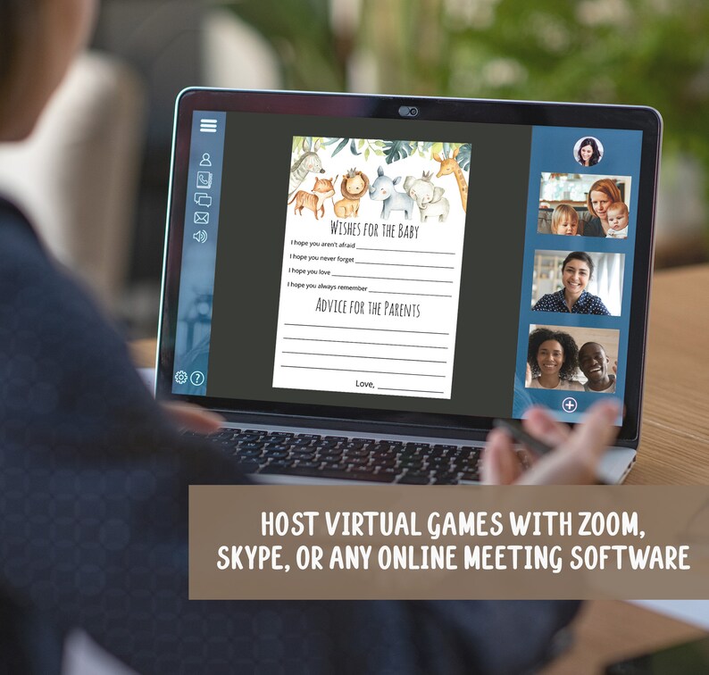 Virtual Baby Shower Games Safari Baby Shower Virtual Games Etsy
