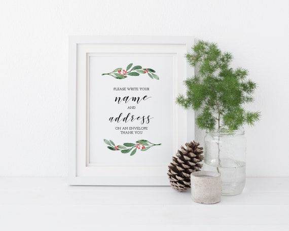 Address an Envelope, Envelope Sign, Christmas Baby Shower, Christmas Bridal Shower, Name and Address Sign, Holiday Shower, Printable - CH2 Il_570xn