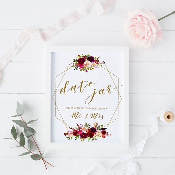 Burdy Date Jar Sign Night Wedding Burdy Date Jar Sign Night Wedding Ideas Bridal Shower Printable Instant Fl2