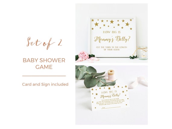Guess The Size Of Mommy's Belly, Twinkle Twinkle Little Star Baby Shower Game, How Big Is Mommy's Belly, Gender Neutral, Printable - SG1 Il_570xn