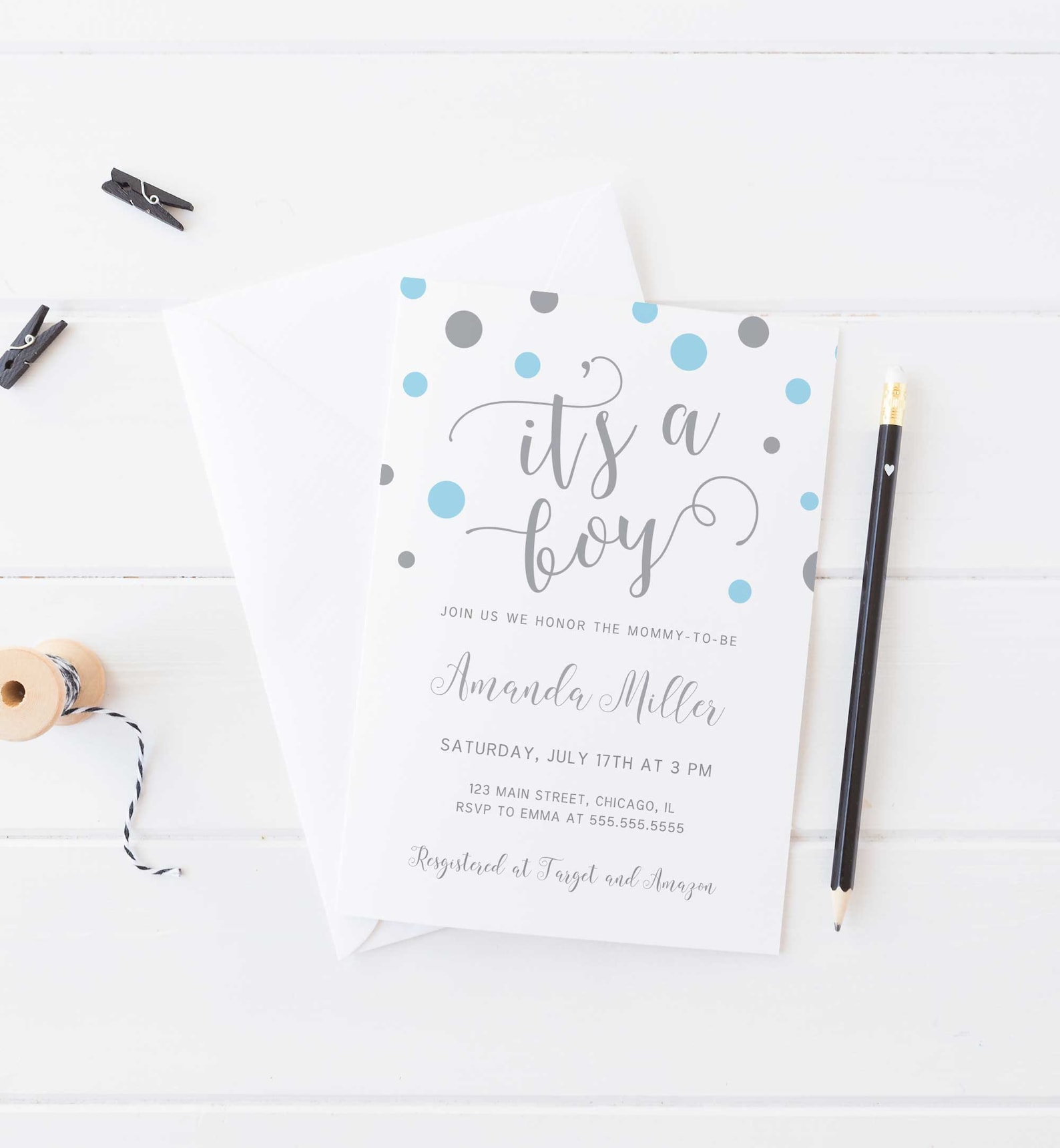 It's a Boy Invitation Boy Baby Shower Invitation | Etsy