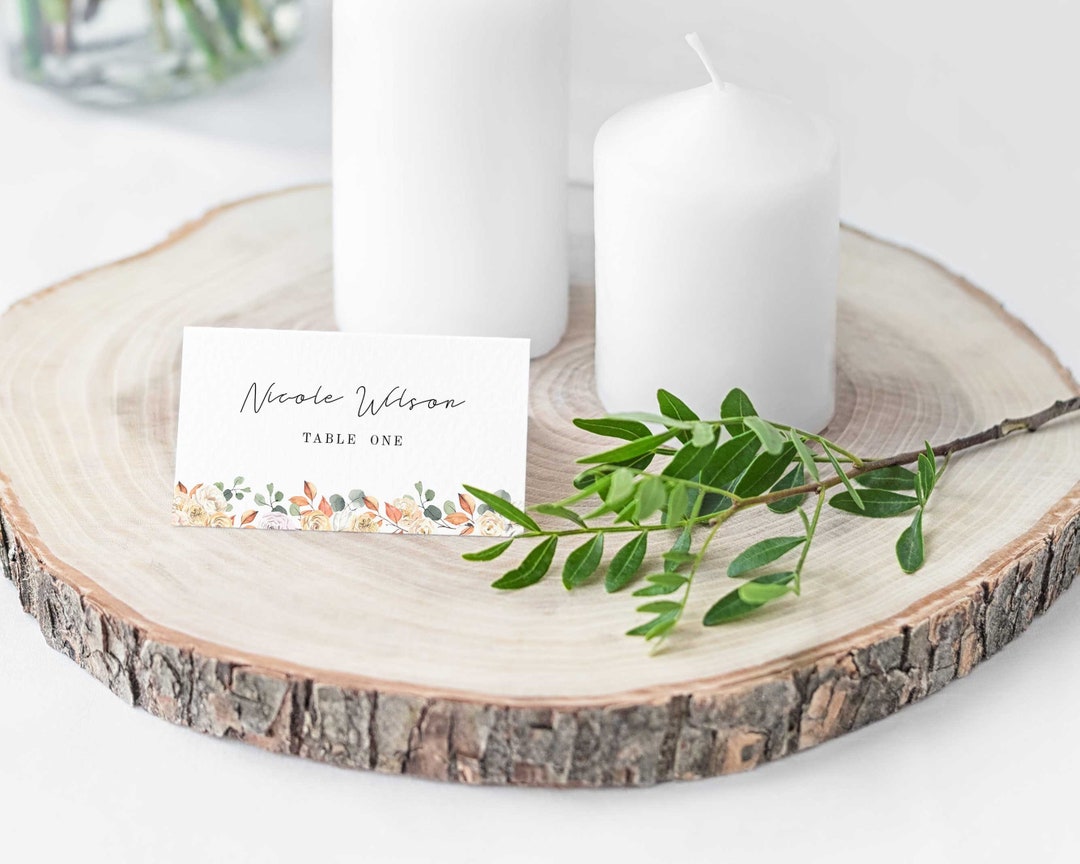 Place Cards Template, Fall Table Name Cards, Printable Escort Cards ...