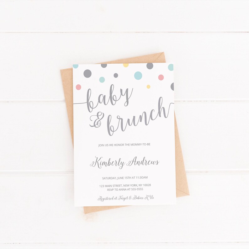 Baby brunch invitation baby shower brunch template Brunch Etsy