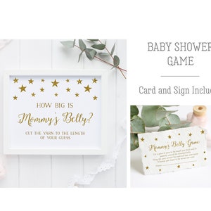 Guess The Size Of Mommy&#39;s Belly, Twinkle Twinkle Little Star Baby Shower Game, How Big Is Mommy&#39;s Belly, Gender Neutral, Printable - SG1