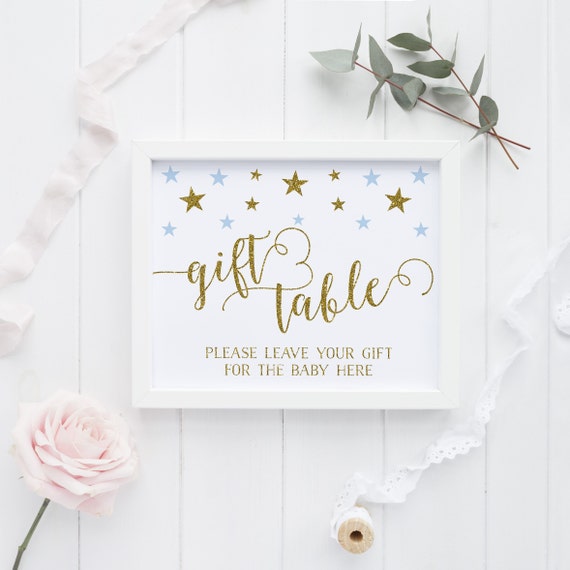 Twinkle Twinkle Little Star Party Decor SG8 Editable Name Cards Boy Baby Shower Place Card Instant Download