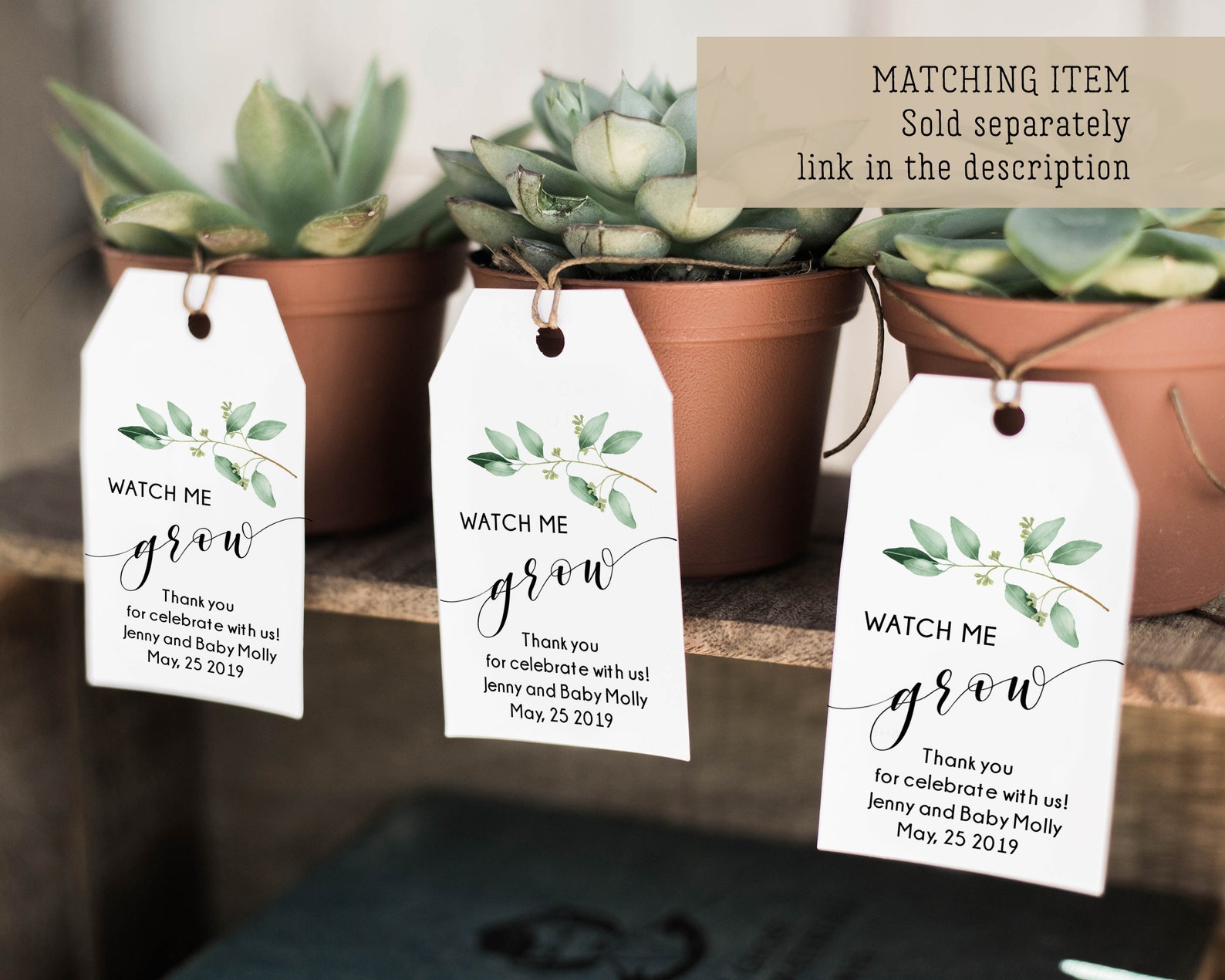EDITABLE Champagne Favor Tag Bridal Shower Template Greenery - Etsy