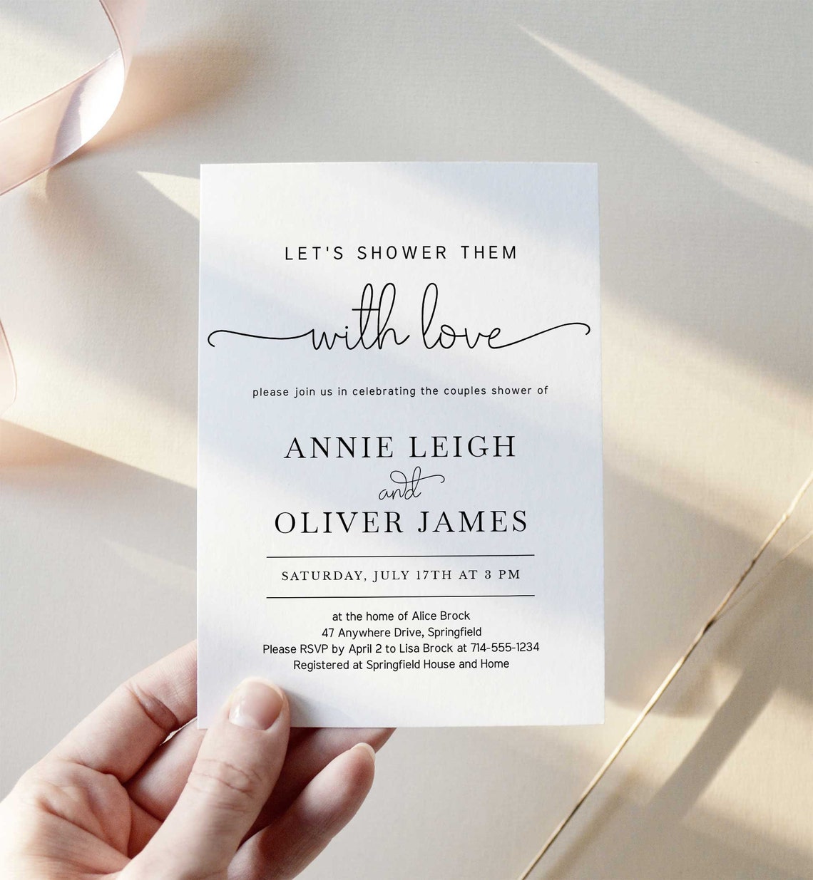 Couples Shower Invitation Template Instant Download Modern - Etsy