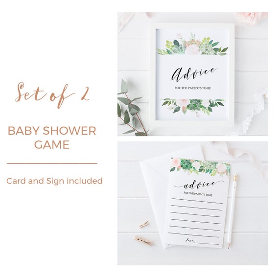Baby Shower Advice Cards Printable, Advice For Parents To Be, Girl Baby Shower Game, Floral Baby Shower Activity, Instant Download - GN3 Il_570xn