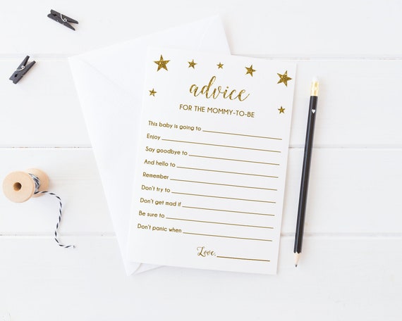 Twinkle Little Star Baby Shower Advice Cards For Mom Printable Game Twinkle Little Star Gender Neutral Baby Shower - SG1 Il_570xn