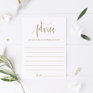 Bridal Shower Advice Card, Printable Advice for the Bride and Groom, Instant Download Bridal Shower Game - BW5
