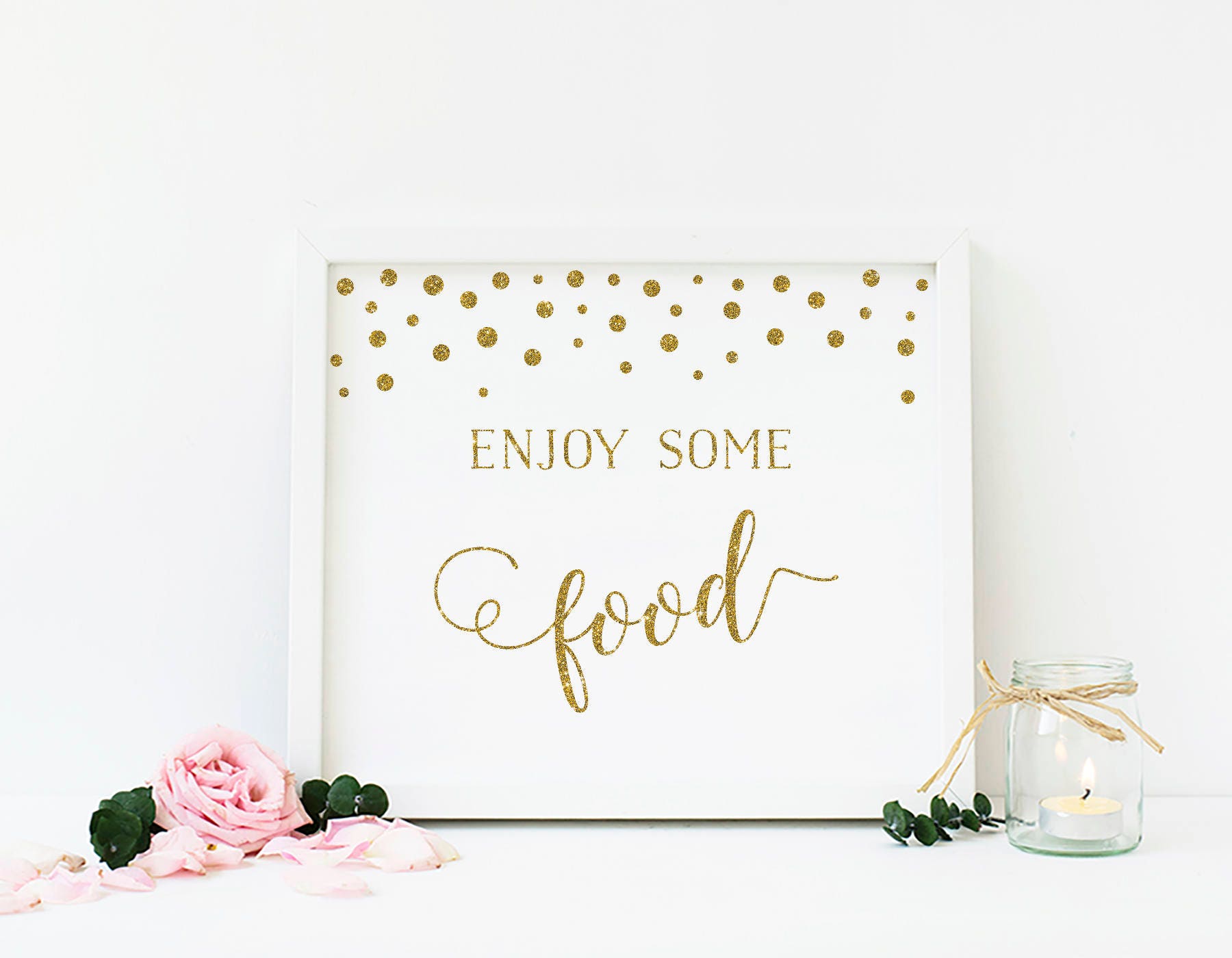 Gold Glitter Buffet Sign Party Food Signs Food Stations Etsy