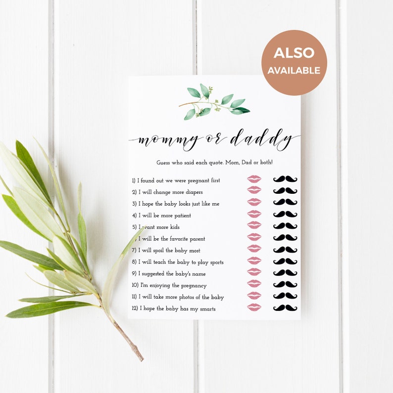 Name That Tune, Name That Baby Tune, Greenery Baby Shower Game, Greenery Bridal Game Printable, Instant Download GN1 image 5