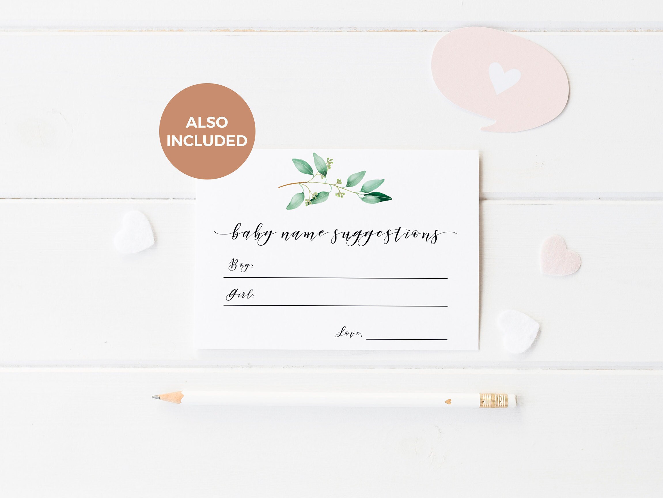 Baby Name Suggestion Card Printable Baby Name Game Gender Etsy