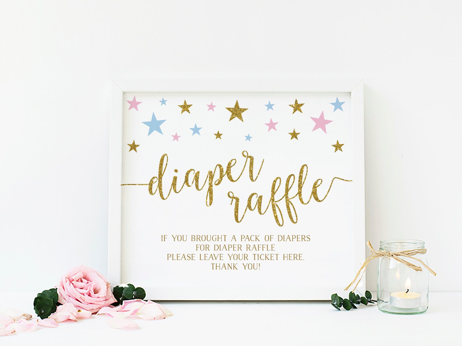 Diaper Raffle Gender Reveal Party Gender Reveal Invitation Etsy