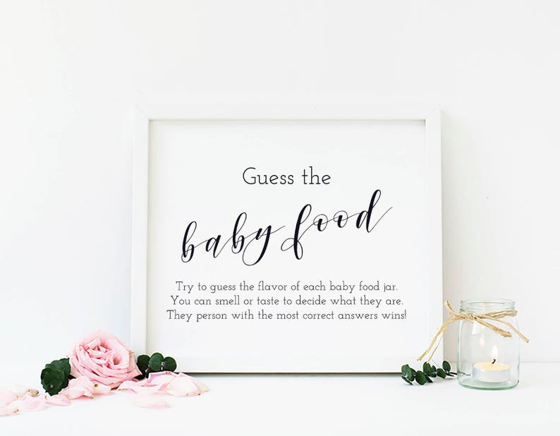 Guess The Baby Food Baby Shower Game Black And White Baby Etsy Guess The Baby Food Baby Shower Game Black And White Baby Etsy