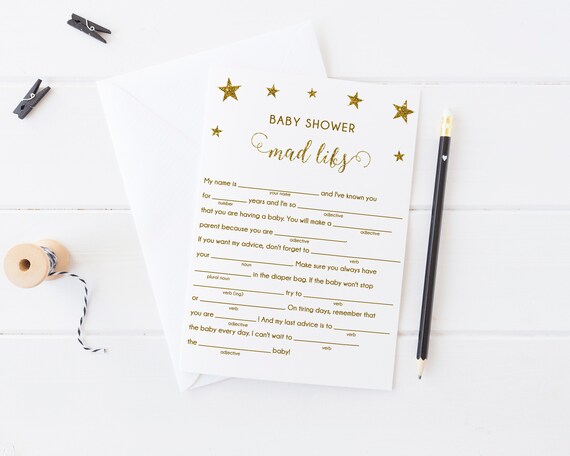 Twinkle Little Star Baby Shower Mad Libs Printable Baby Fill in Blank Baby Advice Cards - SG1 Il_570xn